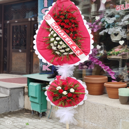 Çiftli Çelenk Canlı Gerbera
